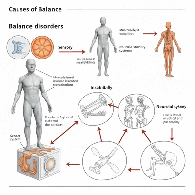 Diagramm zu den Ursachen von Gleichgewichtsstörungen