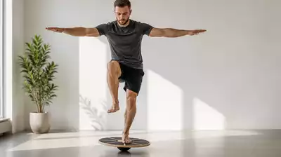 User engaging in balance training